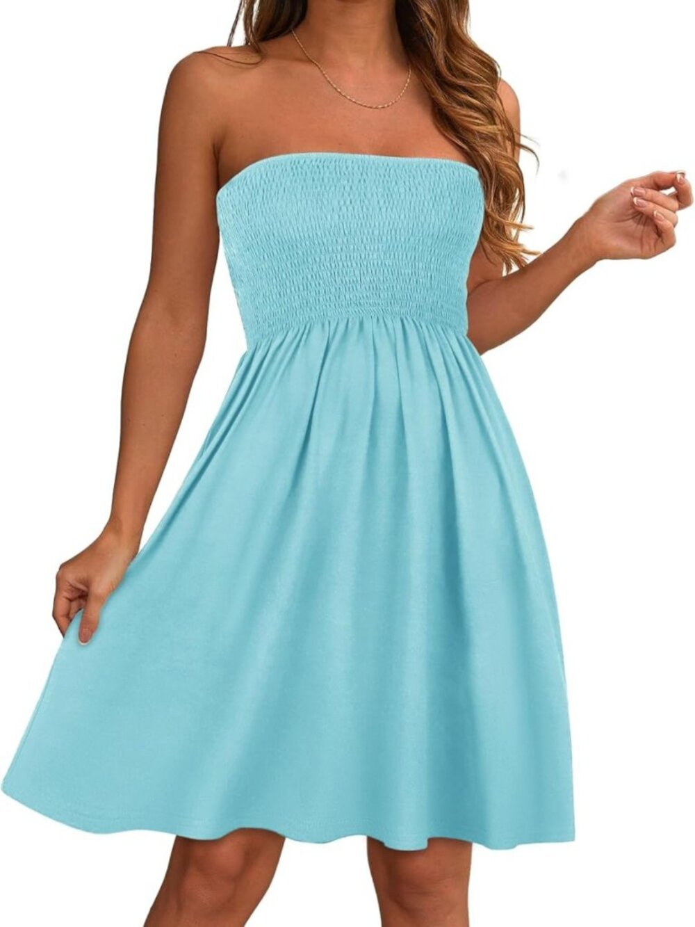 Strapless Summer Dress for Women | Flowy Tube Top Sundress & Beach Cover-Up